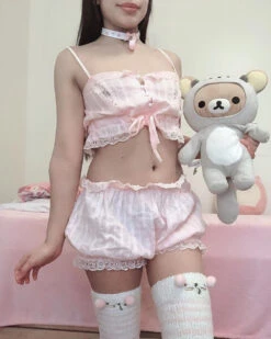 Summer Princess Jammies -Clothing Discount Store summer princess jammies pink s bloomer bloomers booty shorts complete set crop pajamas kawaii babe 827