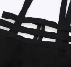 Suspender Cut-Out Dress 20 Suspender Cut-Out Dress -Clothing Discount Store suspender cut out dress black black goth goth style gothic kawaii babe 285