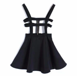 Suspender Cut-Out Dress 19 Suspender Cut-Out Dress -Clothing Discount Store suspender cut out dress black black goth goth style gothic kawaii babe 977