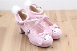 Sweet Bunny Shoes -Clothing Discount Store sweet bunny shoes anime bunnies ankle straps bunny ears egl kawaii babe 812