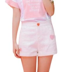 Sweet Heart Shorts 11 Sweet Heart Shorts -Clothing Discount Store sweet heart shorts white s booty embroidered embroidery lolita pink ddlg playground 296