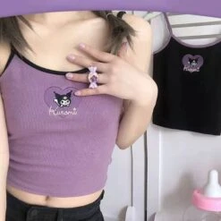 Sweet Kawaii Cropped Knit Tanks -Clothing Discount Store sweet kawaii cropped knit tank top tee 127