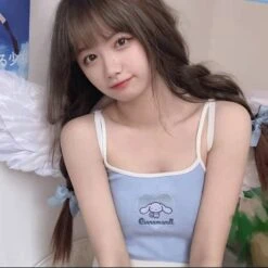 Sweet Kawaii Cropped Knit Tanks -Clothing Discount Store sweet kawaii cropped knit tank top tee 463