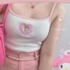 Sweet Kawaii Cropped Knit Tanks -Clothing Discount Store sweet kawaii cropped knit tank top tee 892