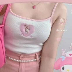 Sweet Kawaii Cropped Knit Tanks