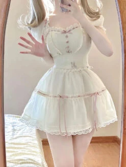 Sweet Princess Outfit Set -Clothing Discount Store sweet princess lace ruffles outfit set 579