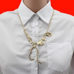 T-Rex Statement Necklace 11 T-Rex Statement Necklace -Clothing Discount Store t rex statement necklace gold dino dinosaur dinosaurs neck lace necklace kawaii babe 761