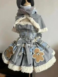 Tartan Gingerbread Dress -Clothing Discount Store tartan gingerbread jsk lolita christmas dress 834