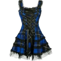 Tartan Pinup Dress -Clothing Discount Store tartan pinup dress dresses goth gothic occult ddlg playground 104