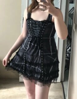 Tartan Pinup Dress -Clothing Discount Store tartan pinup dress dresses goth gothic occult ddlg playground 577