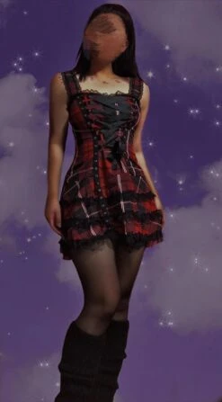 Tartan Pinup Dress -Clothing Discount Store tartan pinup dress dresses goth gothic occult ddlg playground 780