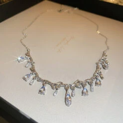 Teardrop Layered Pearl Choker -Clothing Discount Store teardrop layered pearl choker necklace rhinestones 477