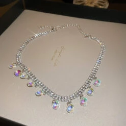 Teardrop Layered Pearl Choker -Clothing Discount Store teardrop layered pearl choker necklace rhinestones 564