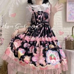 Teddy Bear Bakery Dress -Clothing Discount Store teddy bear bakery lolita dress baked goods cupcakes ddlg playground 467