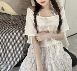 Teddy Bear Friends Tee -Clothing Discount Store teddy bear friends tee crop tops plus size sizes shirt kawaii babe 131