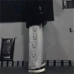 Teddy Bear Line Up Sweatpants -Clothing Discount Store teddy bear line up sweatpants loungewear bottoms wide leg pants 795