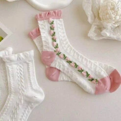 Textured Angelic Socks -Clothing Discount Store textured angelic socks angelcore faecore fairycore rosebud kawaii babe 451
