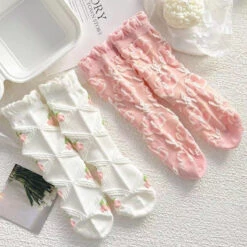 Textured Angelic Socks -Clothing Discount Store textured angelic socks angelcore faecore fairycore rosebud kawaii babe 856