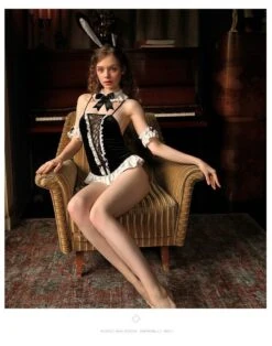 Tie Me Up Bunny Bodysuit Set -Clothing Discount Store tie bunny bodysuit set baby bun bunnies rabbit cosplay onesie ddlg playground 287