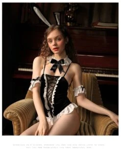 Tie Me Up Bunny Bodysuit Set -Clothing Discount Store tie bunny bodysuit set baby bun bunnies rabbit cosplay onesie ddlg playground 461