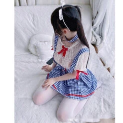 Tiny Alice Lingerie Set -Clothing Discount Store tiny alice lingerie set wonderland blue skirt country plaid skirts costumes ddlg playground 284