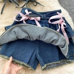 Tiny Denim Dancer Outfit Set -Clothing Discount Store tiny denim dancer outfit set sets bows corset denim jeans kawaii 798