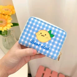 Tiny Plaid Animal Wallet -Clothing Discount Store tiny plaid animal wallet blue chick bags bunny coin bag kawaii purse babe 486