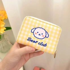 Tiny Plaid Animal Wallet -Clothing Discount Store tiny plaid animal wallet yellow puppy bags bunny coin bag kawaii purse babe 821