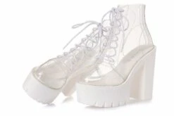 Transparent Baby Doll Booties -Clothing Discount Store transparent baby doll booties ankle boots block heel shoes ddlg playground 730