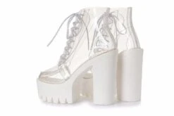 Transparent Baby Doll Booties -Clothing Discount Store transparent baby doll booties ankle boots block heel shoes ddlg playground 939