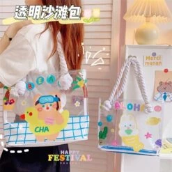 Transparent Kawaii Beach Bag 29 Transparent Kawaii Beach Bag -Clothing Discount Store transparent kawaii beach bag baby bun bags ddlg playground 430