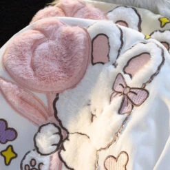 Tulip Bunny Fluffy Tee -Clothing Discount Store tulip bunny fluffy tee bunnies rabbits flowers rabbit shirt kawaii babe 616