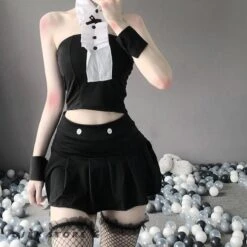 Tuxedo Maid Lingerie Set -Clothing Discount Store tuxedo maid lingerie set cat cosplay cosplaying ddlg playground 143