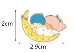 Moon Ride Enamel Pin -Clothing Discount Store twin star enamel pin accessories brooch constellation gold kawaii babe 658
