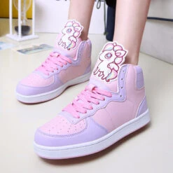 Unicorn High Top Sneakers 12 Unicorn High Top Sneakers -Clothing Discount Store unicorn pony high top sneakers fairy kei shoes kawaii babe 327