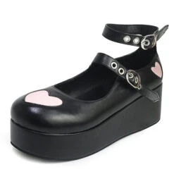 Valentine Mary Janes -Clothing Discount Store valentine mary janes black matte big heart 9 5 buckle footwear shoes lolita ddlg playground 650