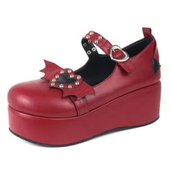 Valentine Mary Janes -Clothing Discount Store valentine mary janes red winged heart 4 buckle footwear shoes lolita ddlg playground 312