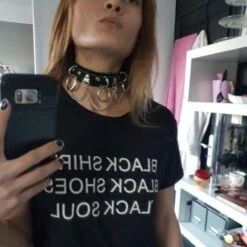 O-Ring Collar -Clothing Discount Store vegan leather o ring choker necklace edgy punk rock alt fashion 123