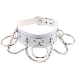 O-Ring Collar -Clothing Discount Store vegan leather o ring choker necklace edgy punk rock alt fashion 236