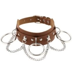 O-Ring Collar -Clothing Discount Store vegan leather o ring choker necklace edgy punk rock alt fashion 583