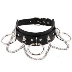 O-Ring Collar -Clothing Discount Store vegan leather o ring choker necklace edgy punk rock alt fashion 649