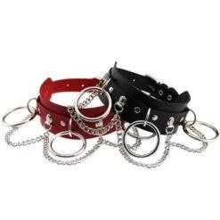 O-Ring Collar -Clothing Discount Store vegan leather o ring choker necklace edgy punk rock alt fashion 926