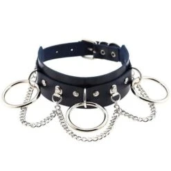O-Ring Collar -Clothing Discount Store vegan leather o ring choker necklace edgy punk rock alt fashion 951