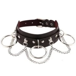 O-Ring Collar -Clothing Discount Store vegan leather o ring choker necklace edgy punk rock alt fashion 992