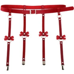 Vegan Leather Waist Belt -Clothing Discount Store vegan leather waist belt red black leather garter belt belts garters goth kawaii babe 947