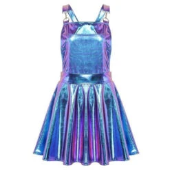 Vinyl Princess Jumpsuit -Clothing Discount Store vinyl princess jumpsuit blue s coveralls dress dresses holographic jumpers overalls kawaii babe 866
