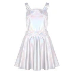 Vinyl Princess Jumpsuit -Clothing Discount Store vinyl princess jumpsuit silver s coveralls dress dresses holographic jumpers overalls kawaii babe 100