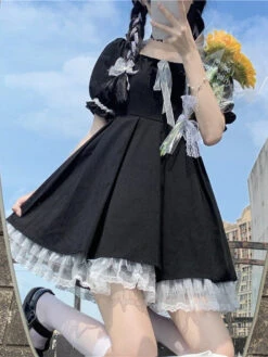 Wednesday Dress -Clothing Discount Store wednesday dress dresses addams family puff sleeves equal parts kawaii 496