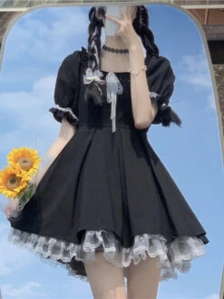 Wednesday Dress -Clothing Discount Store wednesday dress dresses addams family puff sleeves equal parts kawaii 987
