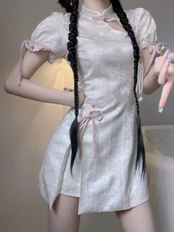 White Cheongsam Dress -Clothing Discount Store white cheongsam dress chinese dresses japanese oriental kawaii babe 465